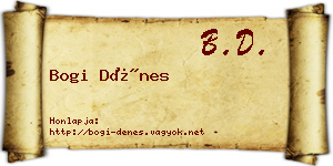 Bogi Dénes névjegykártya
