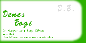 denes bogi business card