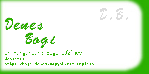 denes bogi business card